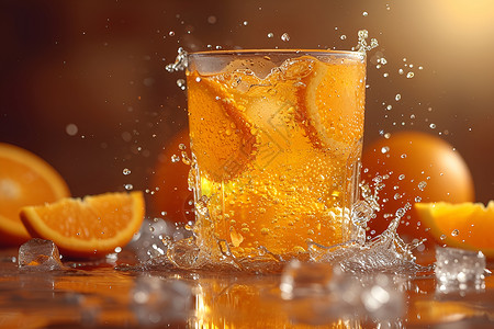 清新橙汁的真实写照高清图片