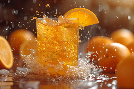 美味新鲜的橙汁背景图片
