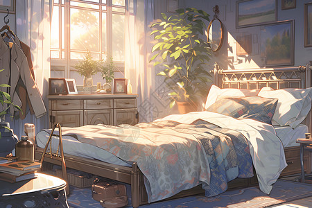 温馨的卧室背景图片