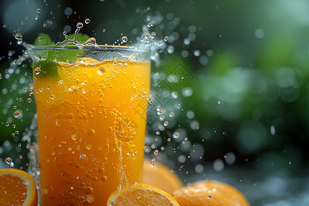 清凉夏日的果汁狂欢背景图片