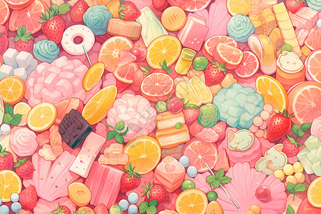 五颜六色的糖果多彩的糖果组合插画