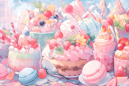 甜品的乐园背景图片