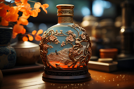 中国白酒精美瓶子背景图片
