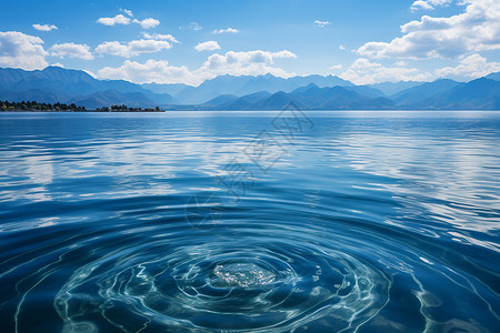 三维空间抽象大理洱海天与水的抽象幻景背景