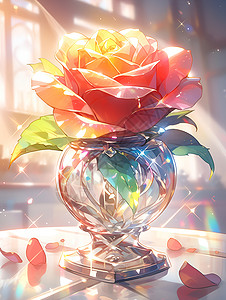 花瓶透明素材花瓶中的花朵插画