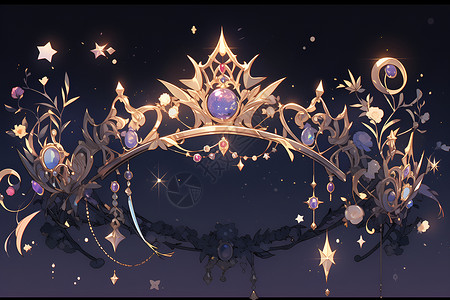 紫色宝石的皇冠背景图片