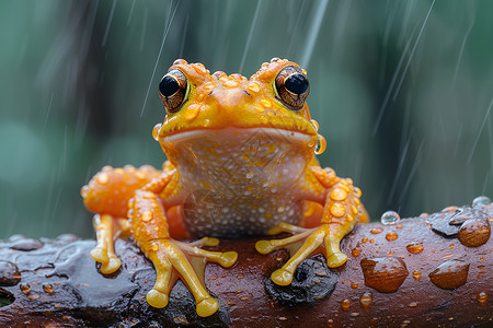 淋雨的青蛙背景图片