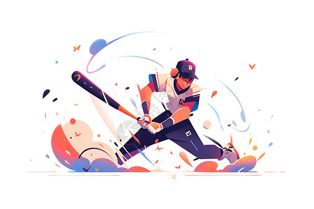 运动打棒球打棒球的男人插画