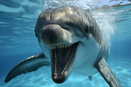 海洋中的生物海豚背景图片
