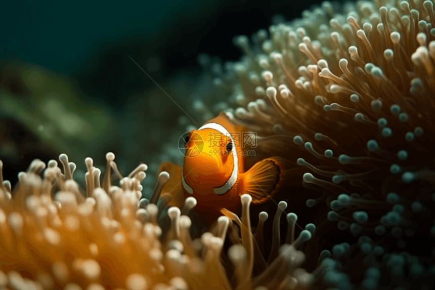 海底的小丑鱼图片