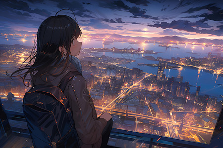 高楼之间目视城市背景图片