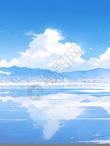 平静的湖泊背景图片