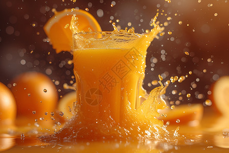 美味的橙汁背景图片