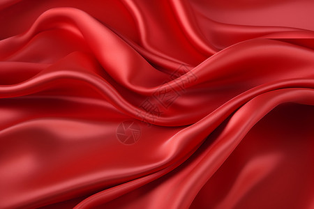 皱褶柔美的红色丝绸背景