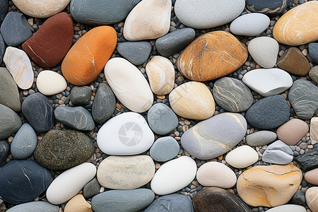 许多岩石彩色鹅卵石高清图片