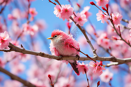 粉色的鸟背景图片