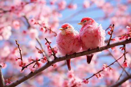 粉红色的鸟儿背景图片