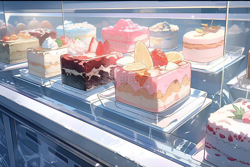 冰柜中的冷冻甜点图片