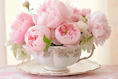 粉白牡丹花背景图片