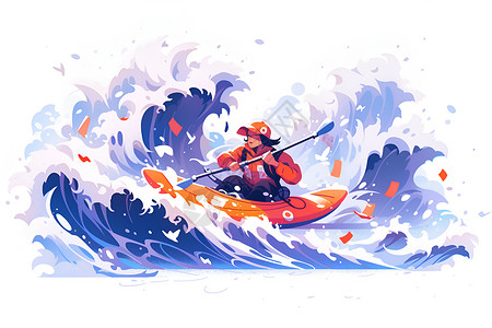 艇鲅鱼水上滑艇专家插画