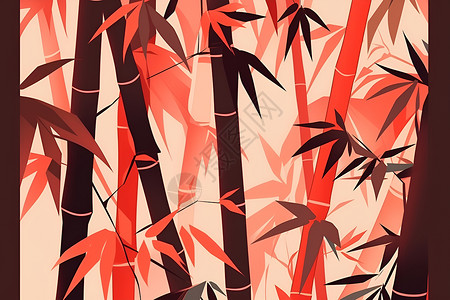 竹子的剪纸艺术背景图片
