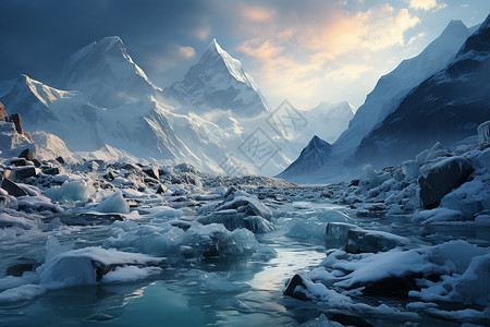 冰山唯美景观背景图片