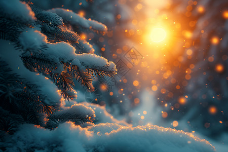 冬日神秘光芒背景图片