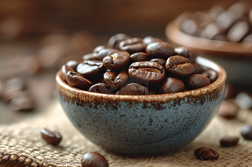 棕色的食物咖啡豆图片