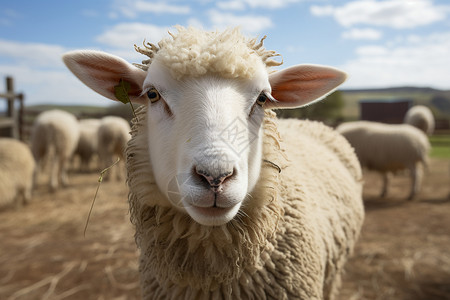 饲养的农业绵羊背景图片