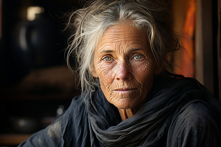 沧桑的老年女性背景图片