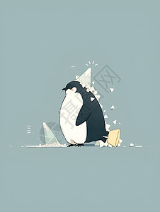 一只企鹅背景图片