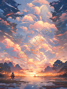 夕阳云彩背景图片