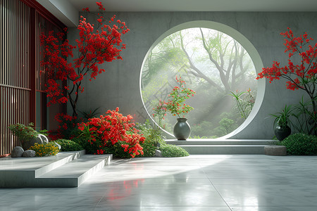 房子里素材房子里的花卉设计图片