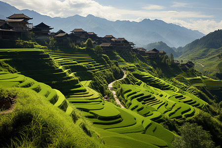 山村风光背景图片