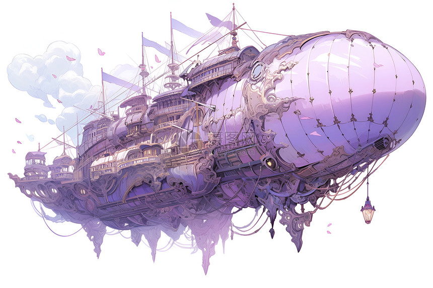 紫罗兰色的飞艇图片