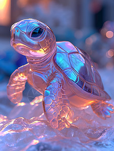 可爱的水晶龟背景图片