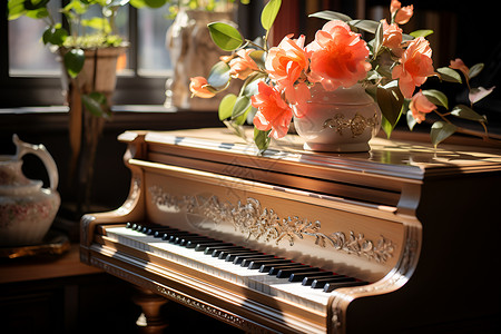 一架钢琴钢琴客厅高清图片