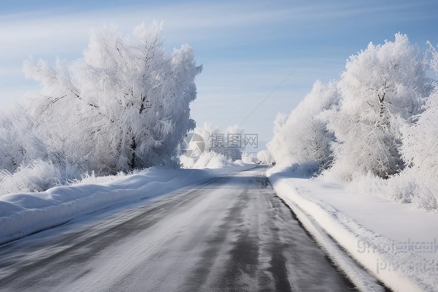 冬日公路图片