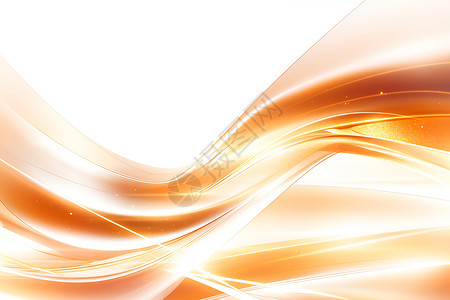 光波扩散飞舞的橙色光波插画
