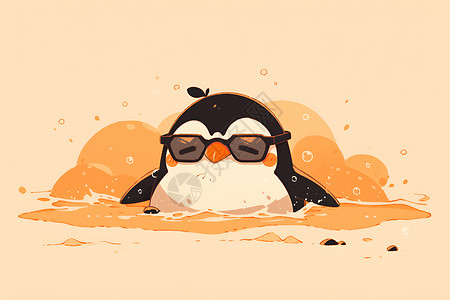 南非企鹅放松的企鹅插画