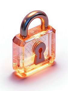 橙色图标钥匙之锁设计图片