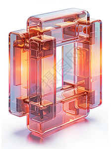 透明科技橙色玻璃高清图片