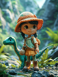 丛林女孩恐龙世界设计图片