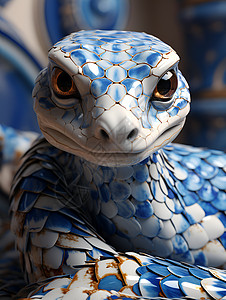白蓝立体蛇背景图片