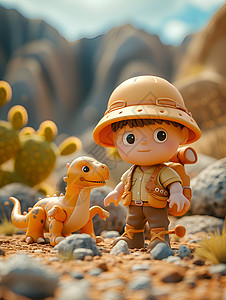 荒漠中的玩具世界背景图片