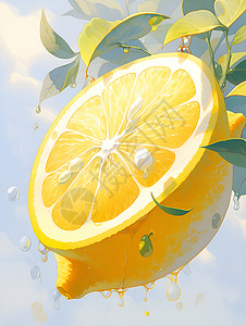 绚丽的柠檬背景图片