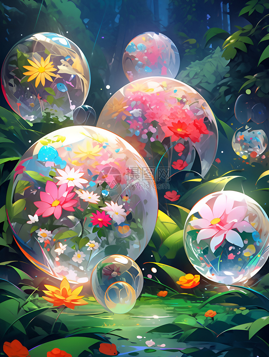丛林中的泡泡图片