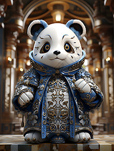设计的熊猫雕塑背景图片