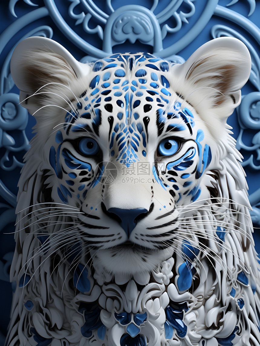 设计的老虎雕塑图片