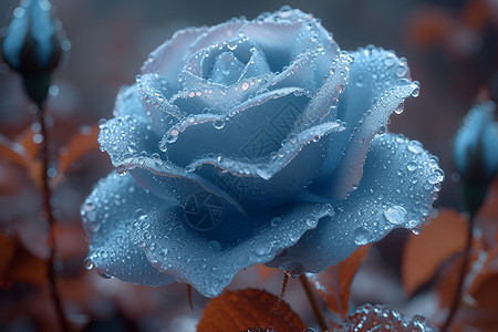 美丽的冰玫瑰花朵背景图片